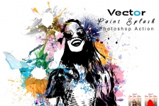 矢量艺术油漆飞溅绘画PS动作 Vector Paint Splash Action 附教程