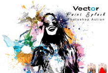矢量艺术油漆飞溅绘画PS动作 Vector Paint Splash Action 附教程
