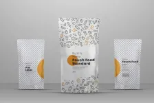 4个食品袋包装样机模型