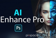 AI人工智能人像精修修图PS动作 Pix Space AI Enhance Pro Actions