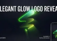 PR模板-优雅的Glow描边标志LOGO揭晓片头模板VH-61854202