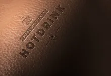 3种不同皮革金箔雕刻标志LOGO样机模型
