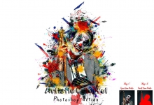 喷溅泼墨艺术绘画效果PS动作 Artistic Colorful Photoshop Action