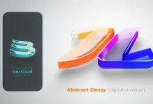 AE模板-抽象玻璃标志LOGO开场片头动画模板VH-62112505