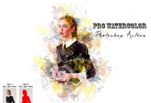 专业水彩Photoshop动作 Pro Watercolor Photoshop Action 附视频教程