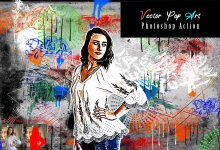 矢量波普涂鸦艺术PS动作 Vector Pop Art Photoshop Action附教程