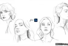 25+铅笔素描肖像绘画Photoshop绘画笔刷下载