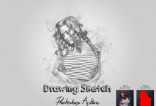 钢笔粉笔素描绘画PS动作 DRAWing Sketch Photoshop Action附教程