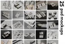 干净与极简的名片样板-25个PSD名片样机模型文件