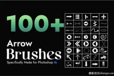 100种箭头卡通标识符号Photoshop笔刷免费下载