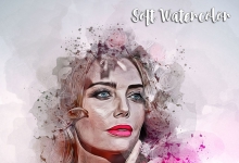 柔和水彩画PS动作 Soft Watercolor Photoshop Action(附视频教程)