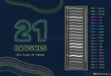 21种创意针织品缝线效果PS画笔笔刷 下载
