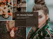 电影胶片质感情绪人像后期调色Lightroom预设Moody Faded Preset
