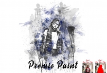 水彩滴墨绘画PS动作  Premio Paint Photoshop Action 附视频教程
