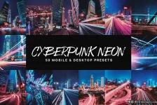 赛博朋克反乌托邦城市夜景调色Lightroom预设手机LR预设及LUT预设