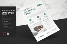 清晰简洁建筑设计宣传单打印模板InDesign模板