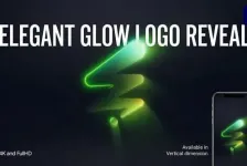 PR模板-优雅的Glow描边标志LOGO揭晓片头模板VH-61854202