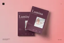 简洁时尚奶油粉极简美妆杂志宣传册InDesign模板 |005
