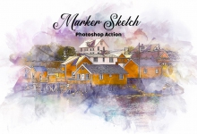 草图标记Photoshop动作 Marker Sketch Photoshop Action