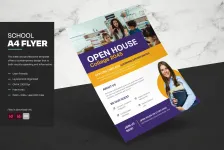 现代学校开放日拼贴传单InDesign模板