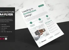 清晰简洁建筑设计宣传单打印模板InDesign模板
