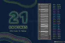 21种创意针织品缝线效果PS画笔笔刷 下载