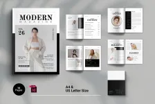创意干净与现代时尚摄影杂志InDesign模板