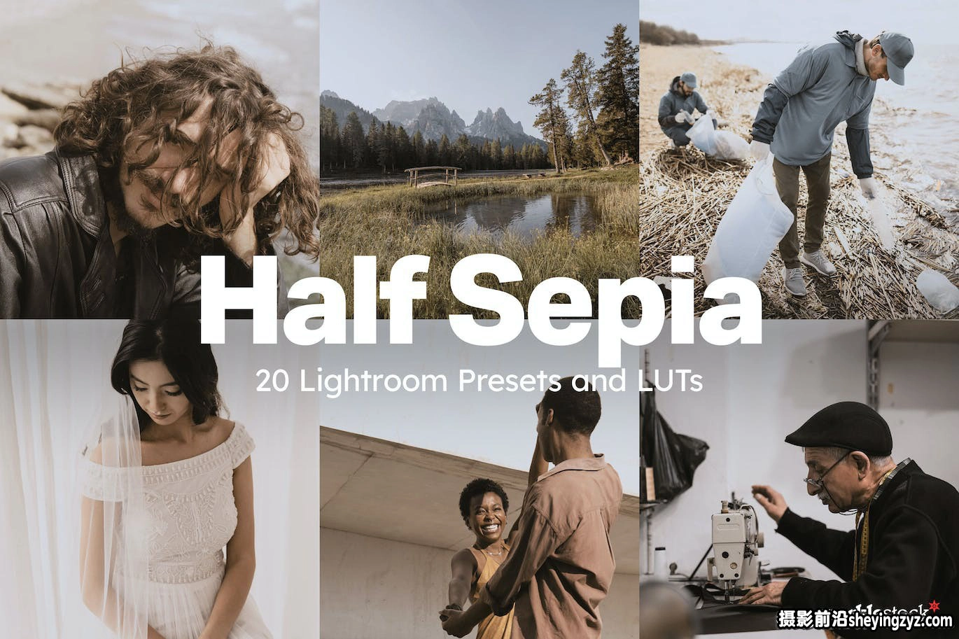 半棕色电影胶片AI自适应LR预设及LUT预设 Half Sepia Lightroom Presets and LUTs
