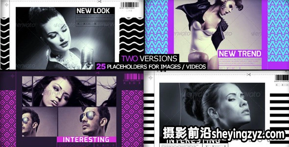 AE模板-黑白复古时尚包装片头模板 Fashion Slider