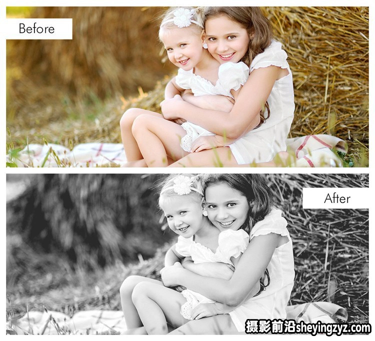 40种经典黑白人像调色Lightroom预设 Black and White Workflow