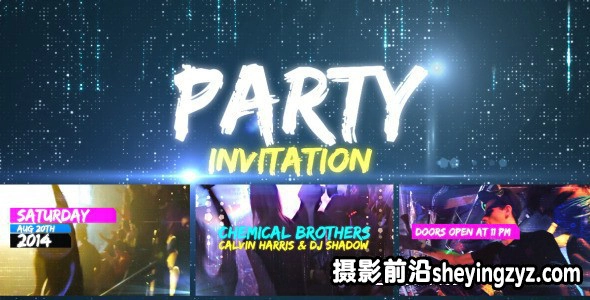 时尚聚会酒吧舞会娱乐视频宣传片头AE模板