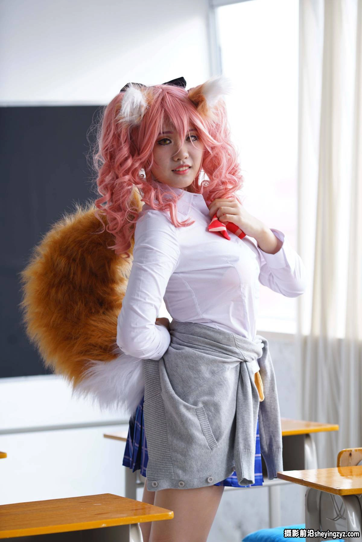 Cosplay制服美女人像摄影索尼RAW原片修图练习素材46张