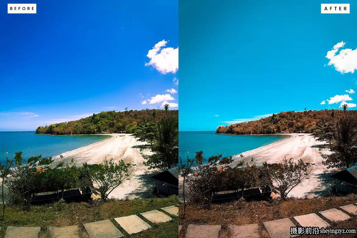 免费lr预设-10种自然海景蓝调电影风光免费LR预设及PS调色预设