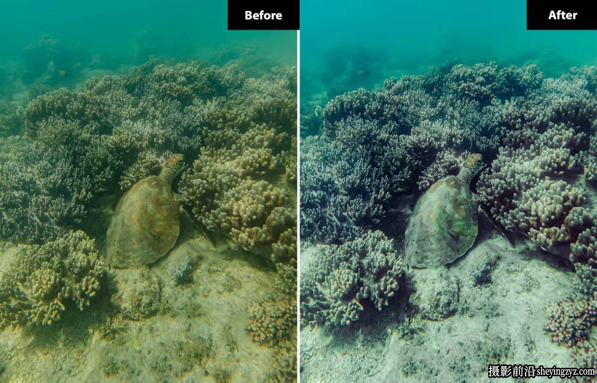 免费lr预设-6种海底湖泊水下摄影调色Lightroom预设及PS调色预设