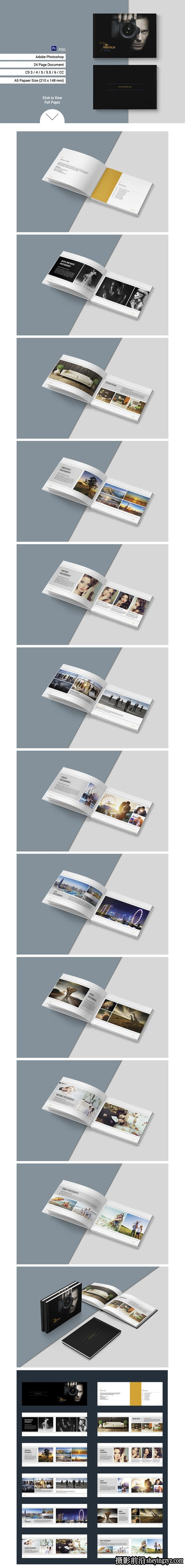 摄影师作品集时尚画册设计4套InDesign模板