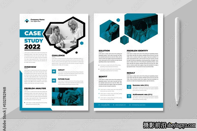 企业案例研究文稿排版布局InDesign模板