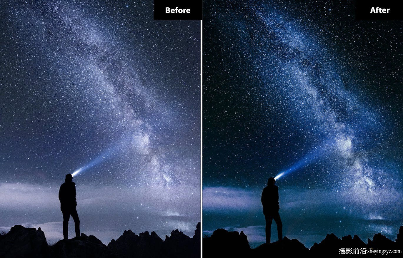 免费lr预设-6种星空银河夜景风光后期调色免费Lightroom预设手机LR预设