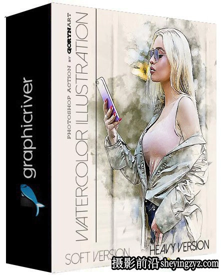 水彩画风格PS动作 Watercolor Illustration Action 附视频教程