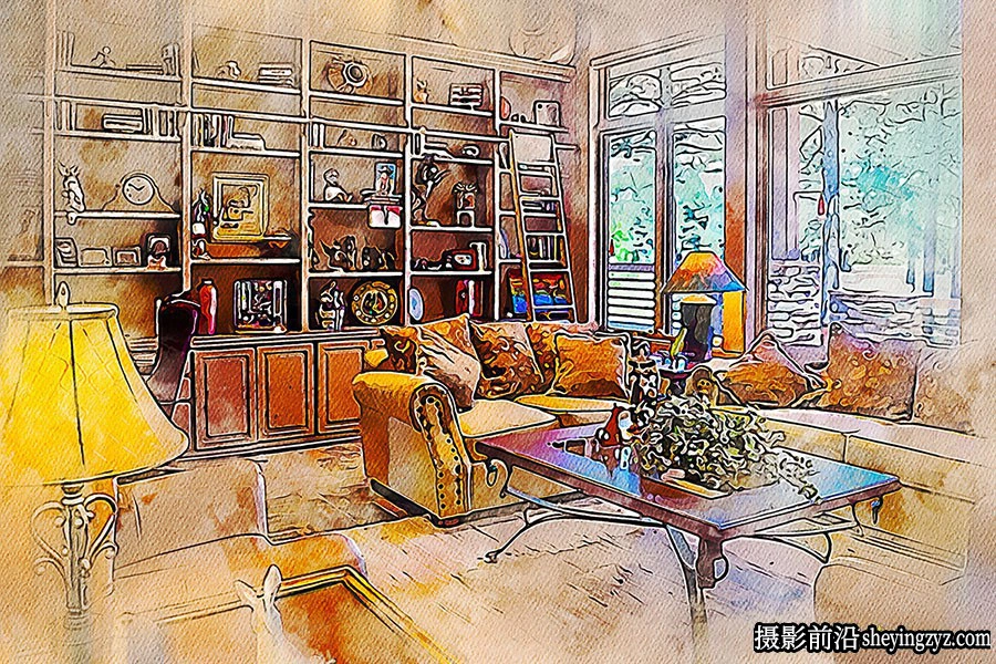 水彩画风格PS动作 Watercolor Illustration Action 附视频教程