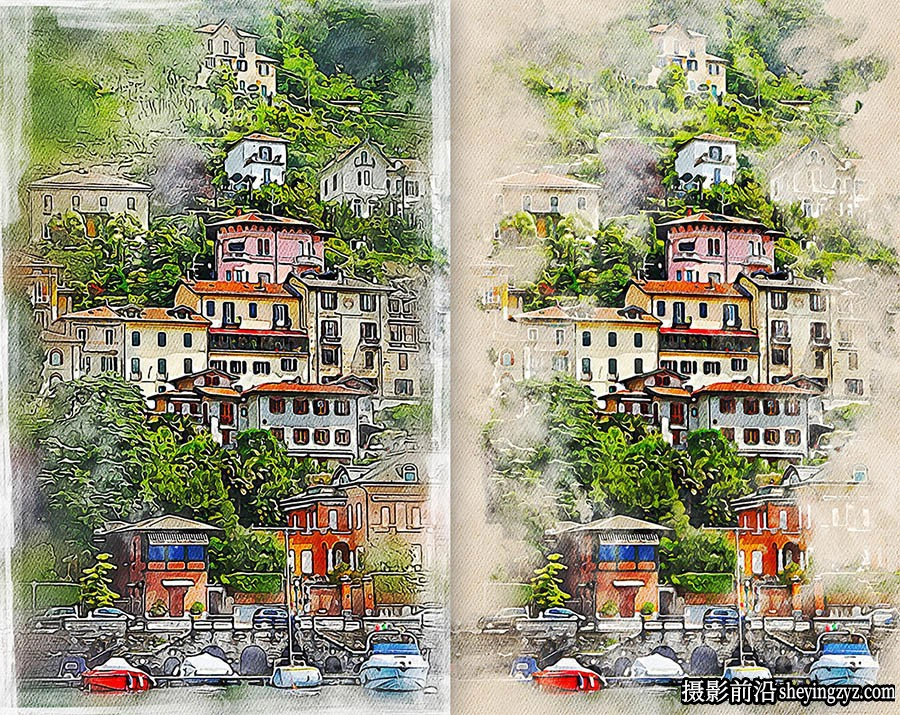 水彩画风格PS动作 Watercolor Illustration Action 附视频教程