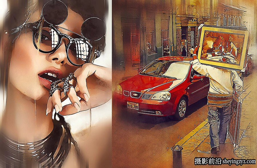 水彩画风格PS动作 Watercolor Illustration Action 附视频教程