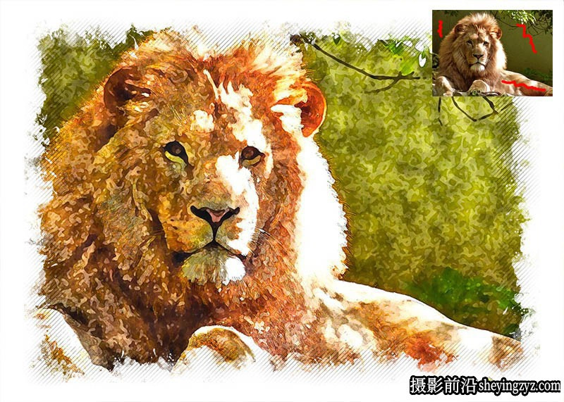 城市肖像风光水彩画PS动作Portrait Watercolor Photoshop Action(附教程)