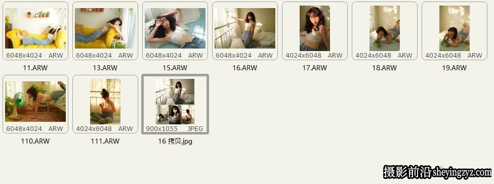 室内自然光美女人像写真RAW练习素材-索尼ARW格式9张