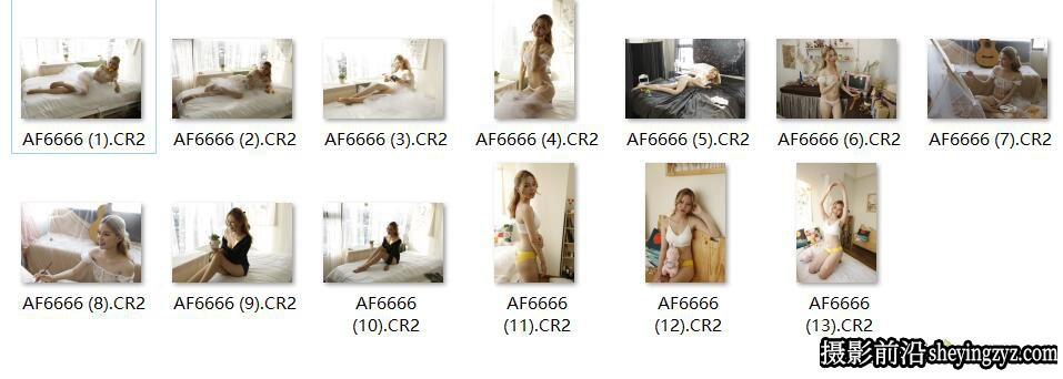 室内美女人像写真摄影RAW原图练习素材-佳能CR2格式13张
