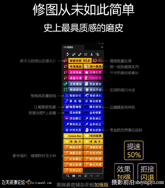 DR5加强版PS磨皮插件DR5加强版人像后期修图插件(支持PS2026)