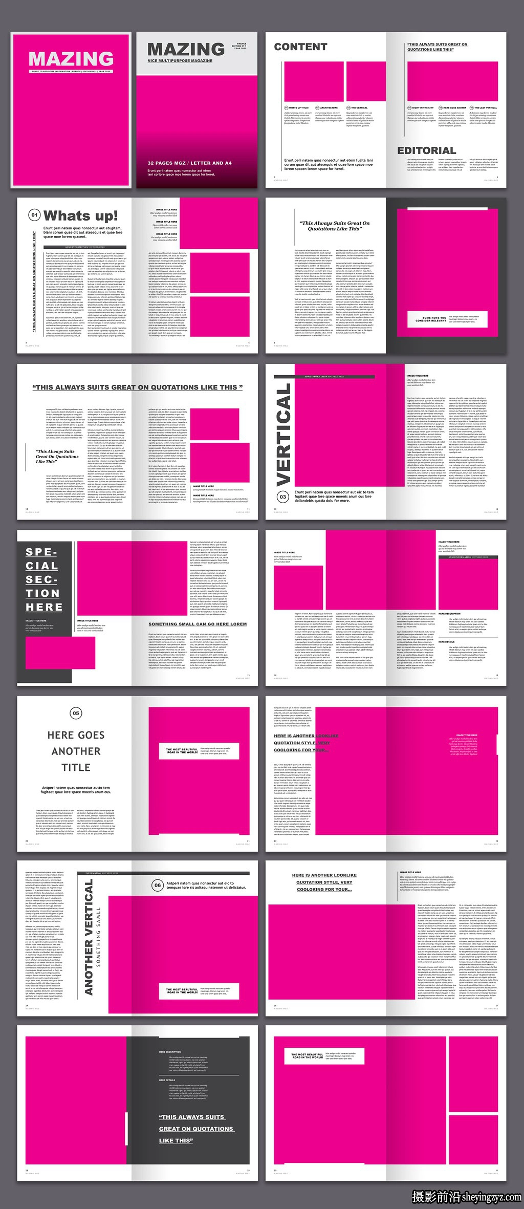 多用途版式杂志设计排版InDesign模板