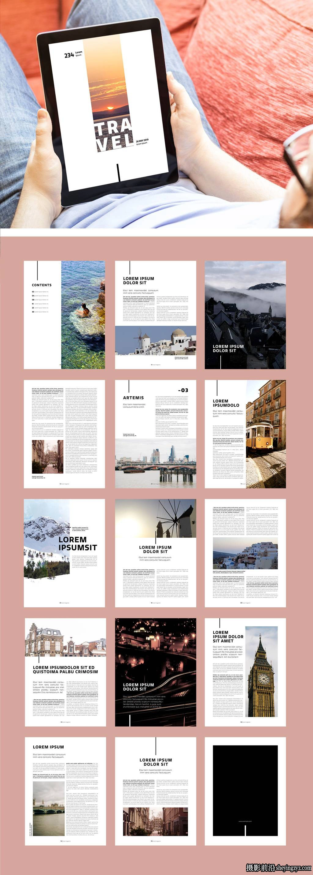 数字旅游杂志电子书布局InDesign模板