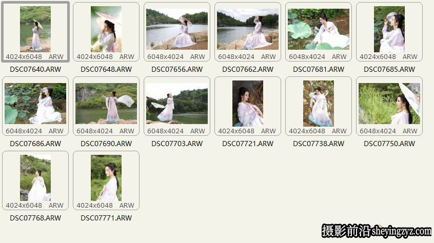 古装美女户外人像摄影RAW原图练习素材-ARW格式14张