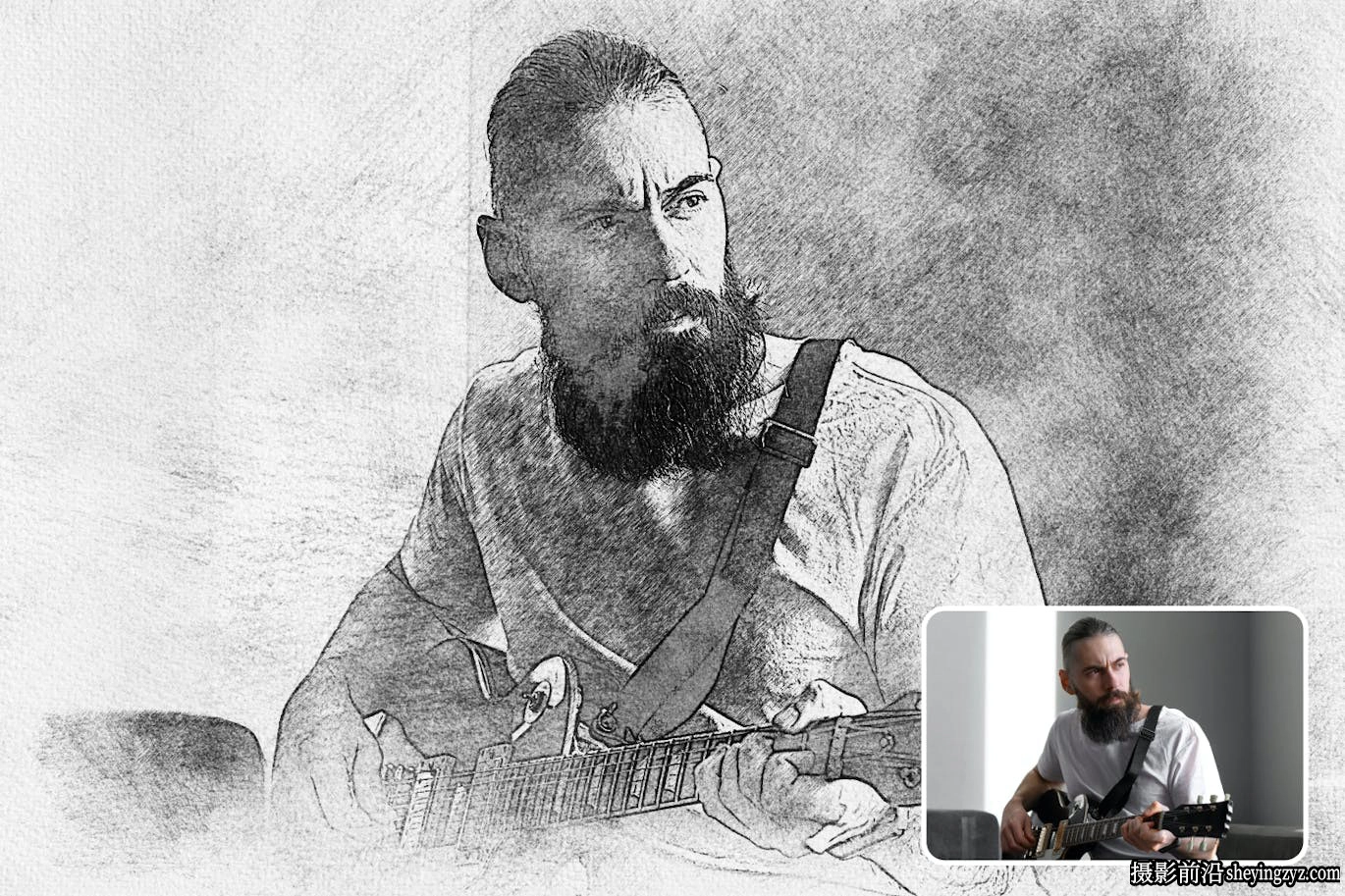 铅笔画照片效果PS动作 Pencil Drawing Photo Effect