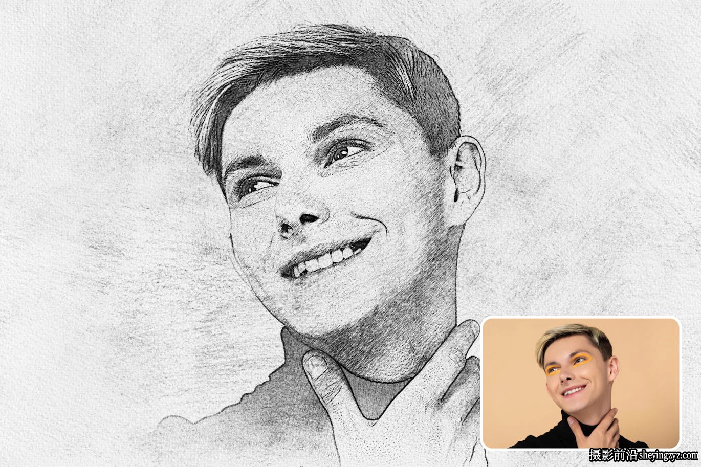 铅笔画照片效果PS动作 Pencil Drawing Photo Effect